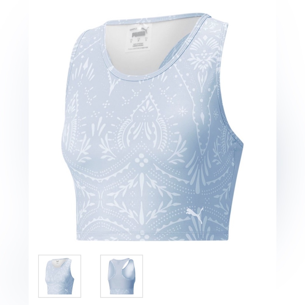 NWT- Puma Studio AOP Crop Tank -Arctic Ice - medium